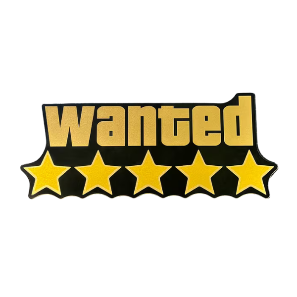 5 Star Wanted Car/Motorcycle Matte Decal Sticker