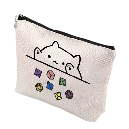 Whimsical Cat Dice Zipper Pouch