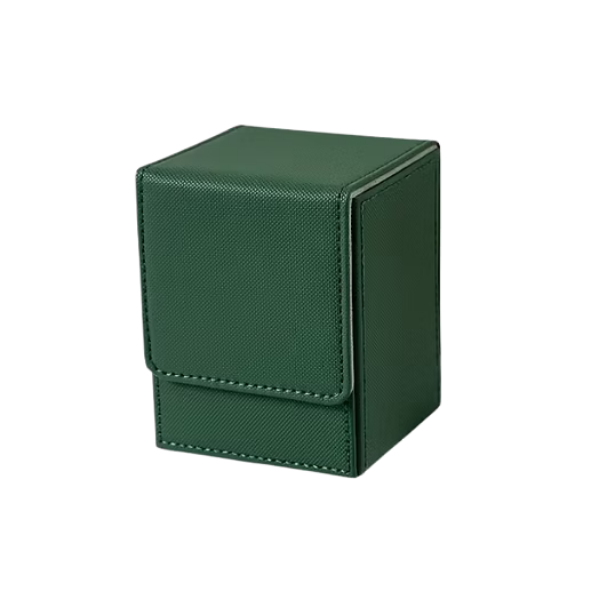 Magnetic Flip-Top Card Storage Box (Green)