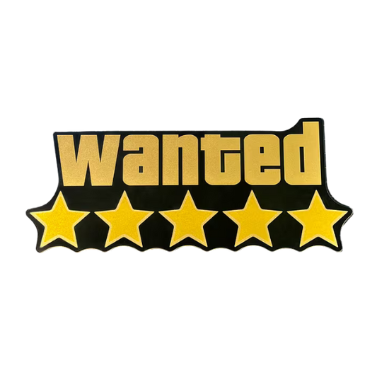 5 Star Wanted Car/Motorcycle Matte Decal Sticker